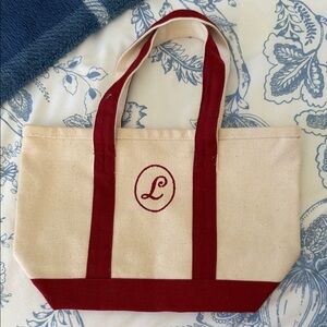 Elegant Canvas Tote with Red Trim
